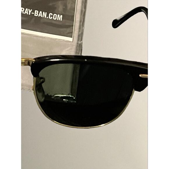 RAY BAN POLARIZED CLUBMASTER SUNGLASSES (49[]21mm) RB3016, 901/58, BLACK/GOLD - Picture 13 of 13
